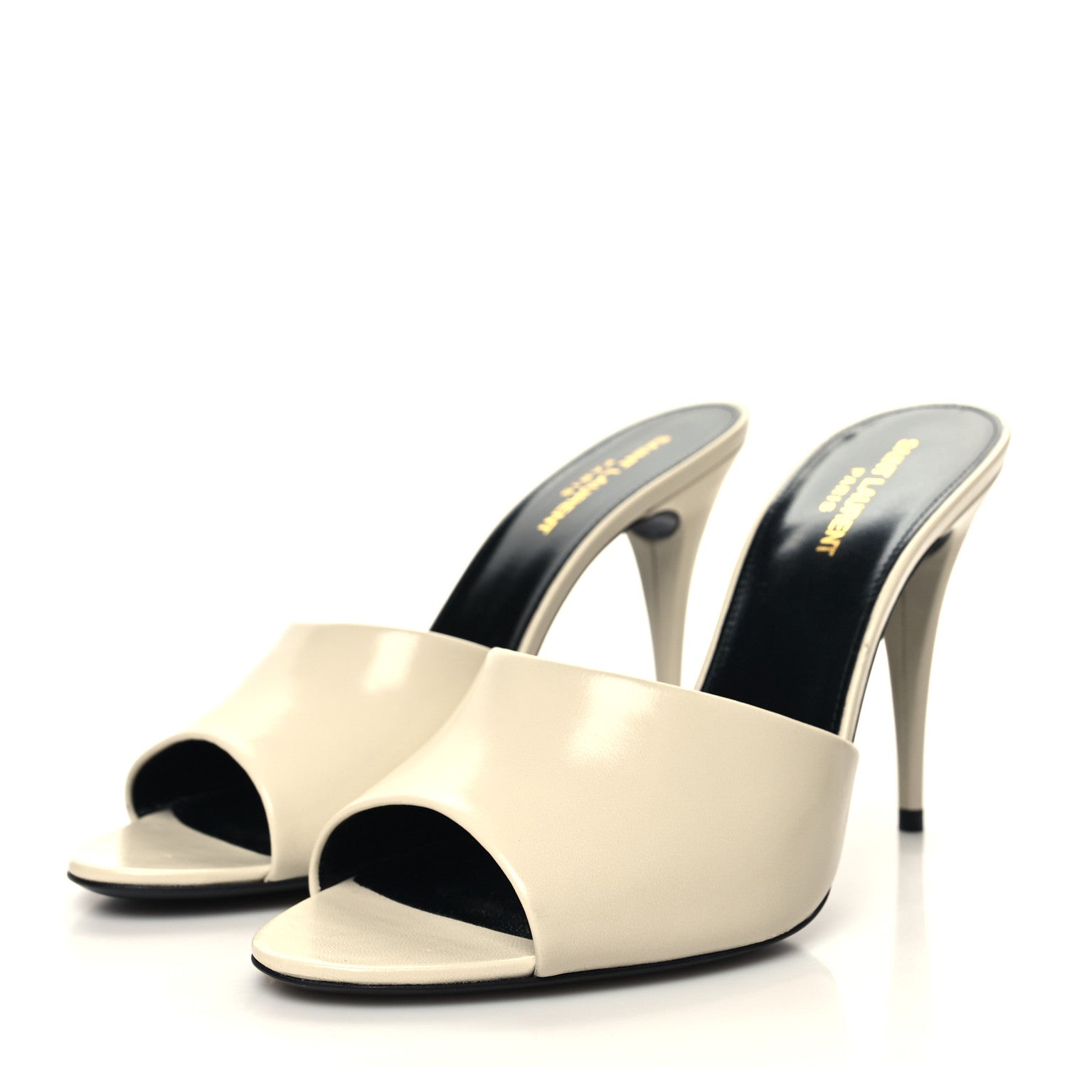 Saint Laurent Calfskin New Belfagor 110mm Mules 41 Pearl 3 of 9