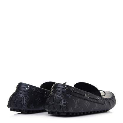 Louis Vuitton Monogram Eclipse Mens Arizona Car Shoe Moccasin Loafers 9.5 4 of 7