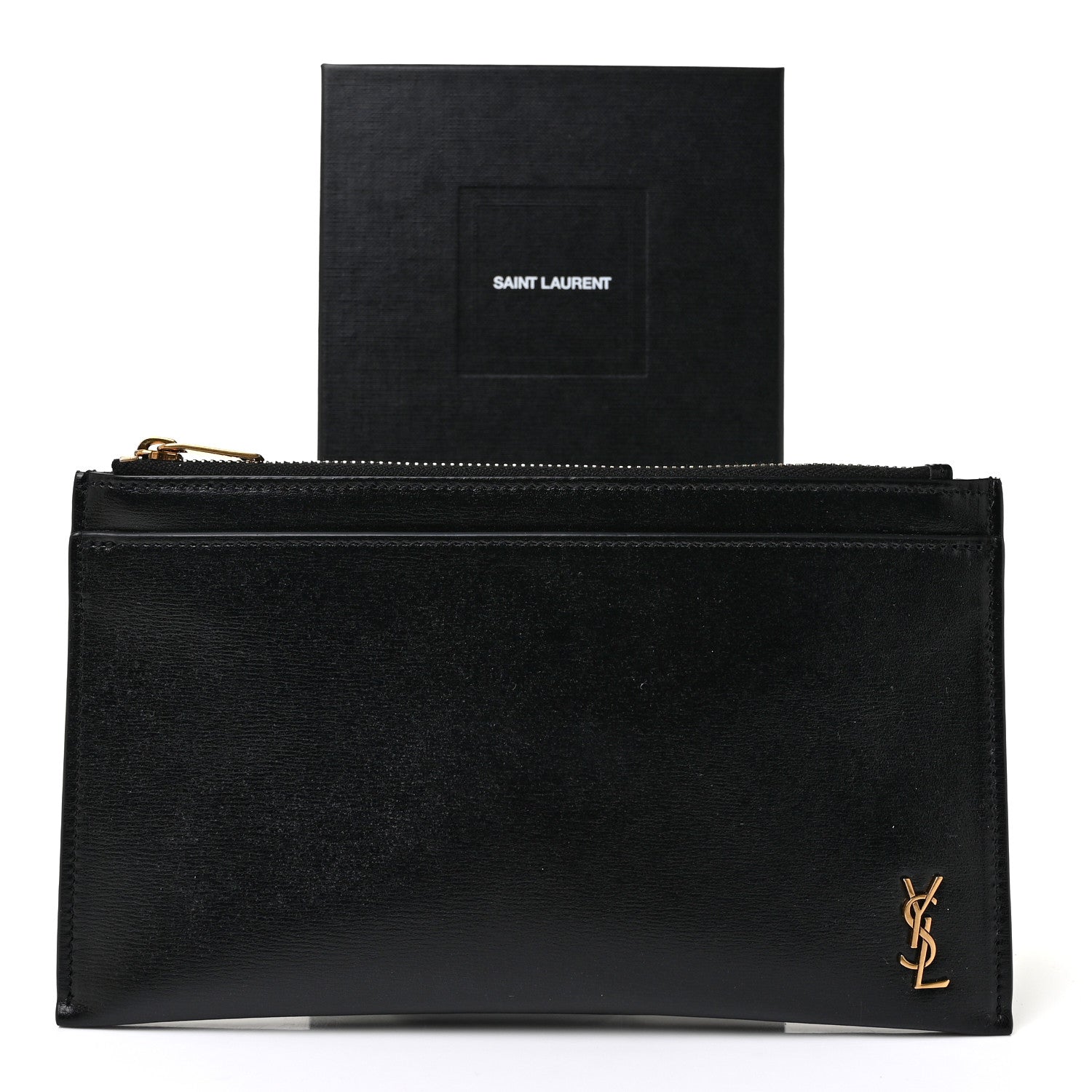 Saint Laurent Smooth Calfskin Monogram Bill Pouch Black 10 of 10