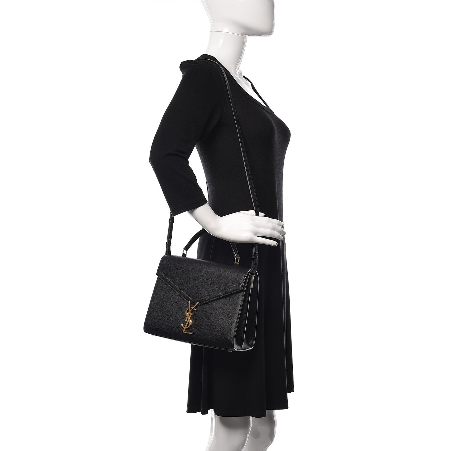 Grain de Poudre Medium Classic Monogram Cassandra Top Handle Black Rouge Legion