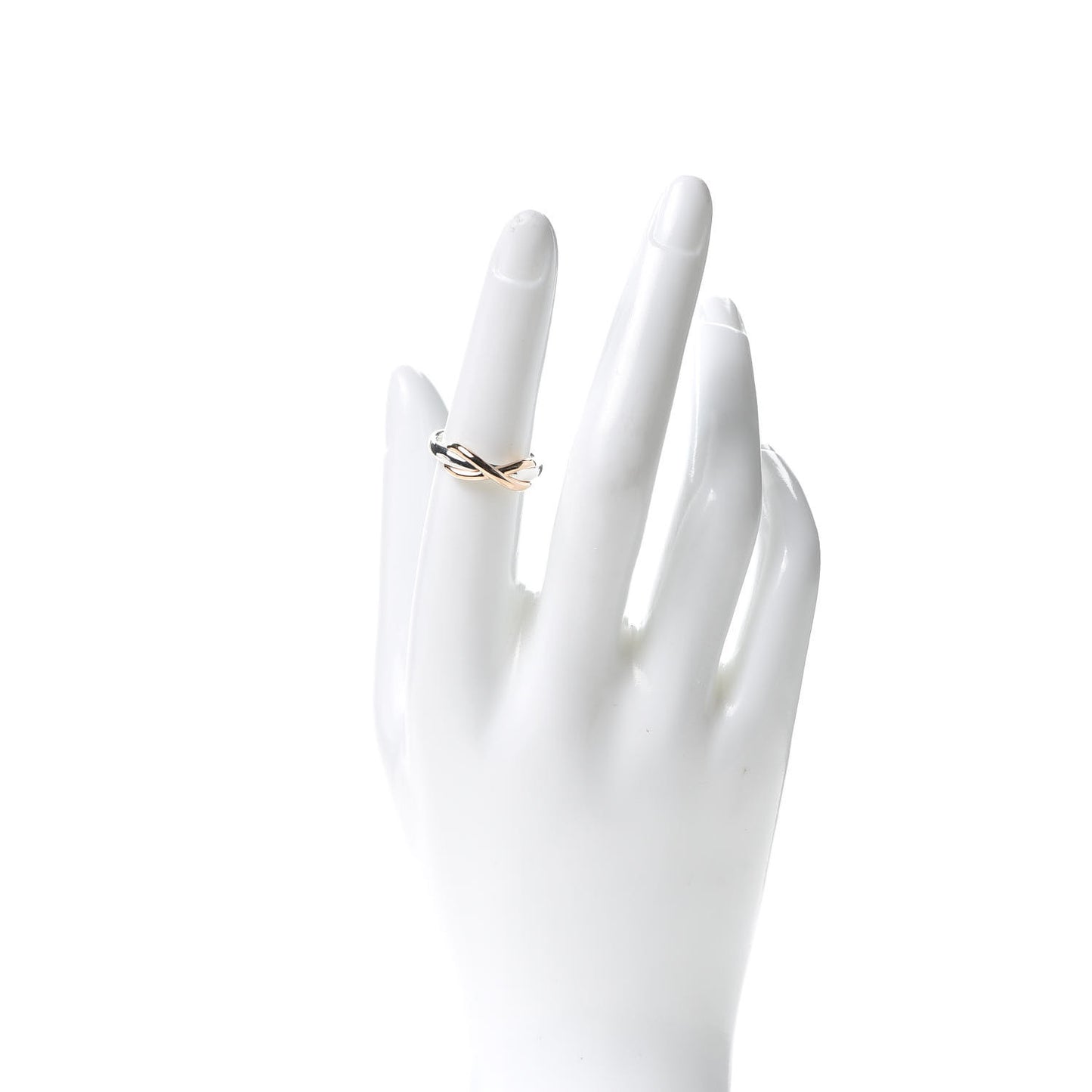 Sterling Silver 18K Rose Gold Infinity Ring 53 6.25