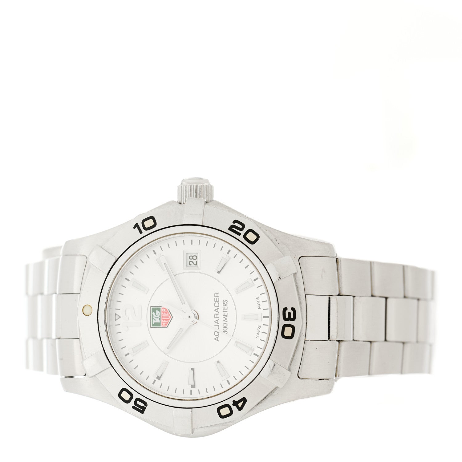 Tag Heuer Stainless Steel 27mm Aquaracer 300M Quartz Watch Silver WAF1412 2 of 4