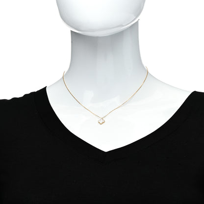 Van Cleef & Arpels 18K Yellow Gold Mother of Pearl Sweet Alhambra Pendant Necklace 2 of 6