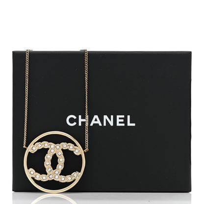 Chanel Baguette Crystal High Society CC Pendant Necklace Gold 6 of 6