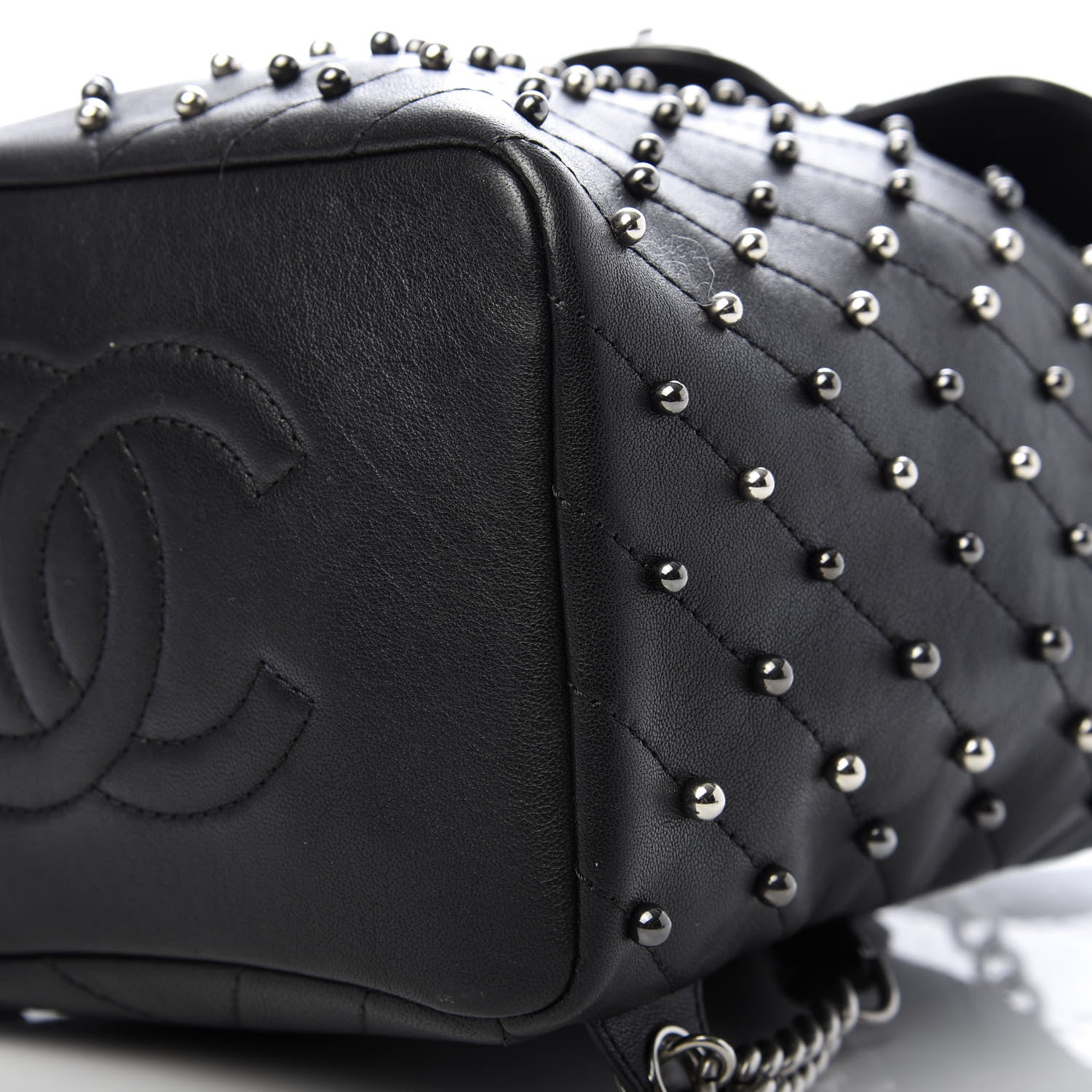 Chanel Lambskin Chevron Quilted Studded Stud Wars Backpack Black 6 of 9