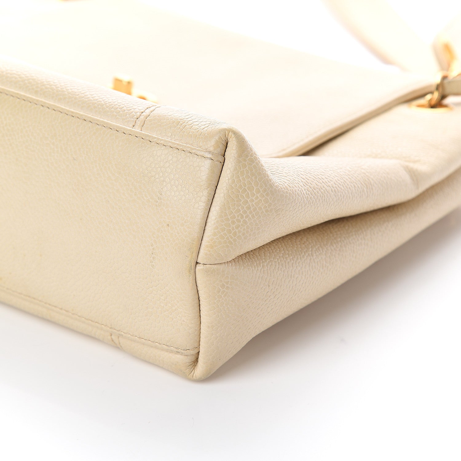 Chanel Caviar Flap Shoulder Bag Light Beige 9 of 9