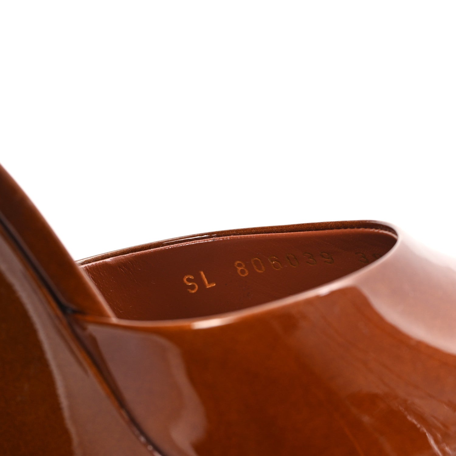 Saint Laurent Patent Calfskin La Scandale Wedges 39 Fluffy Chataigne 9 of 9