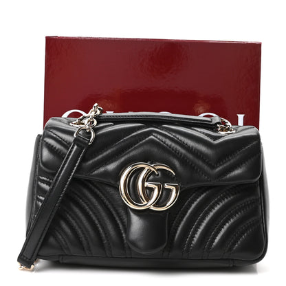 Gucci Lambskin Matelasse Small GG Marmont Shoulder Bag Black 11 of 11