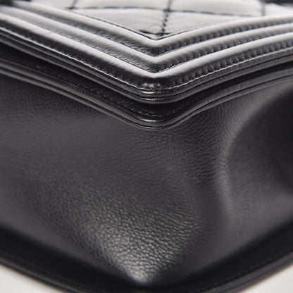 Chanel Calfskin Double Stitch Medium Boy Flap Black 12 of 14