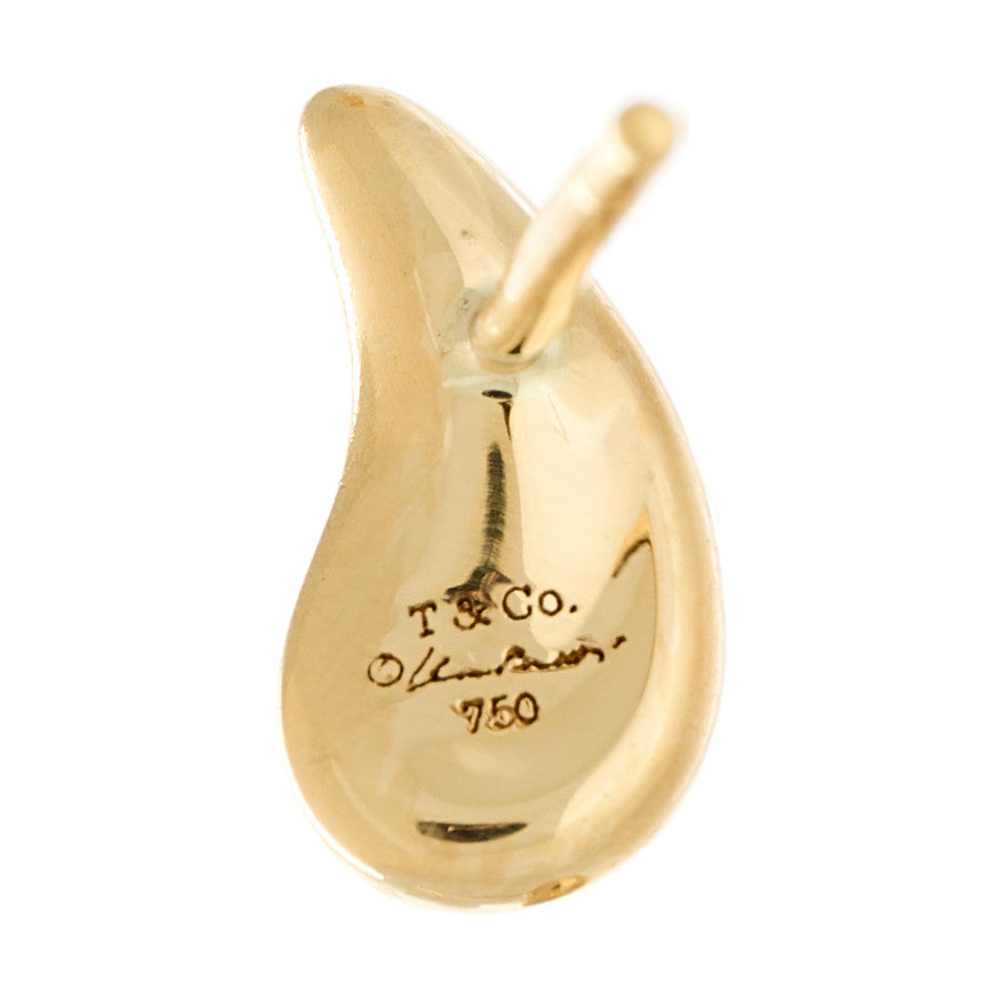 Tiffany 18K Yellow Gold 10mm Elsa Peretti Teardrop Earrings 4 of 4