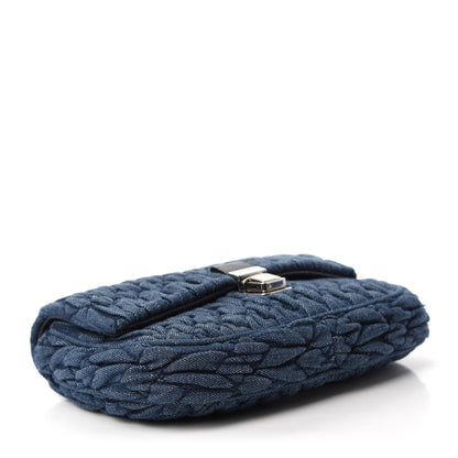 Miu Miu Denim Matelasse Crystal Chain Crossbody Bag Blue 4 of 11