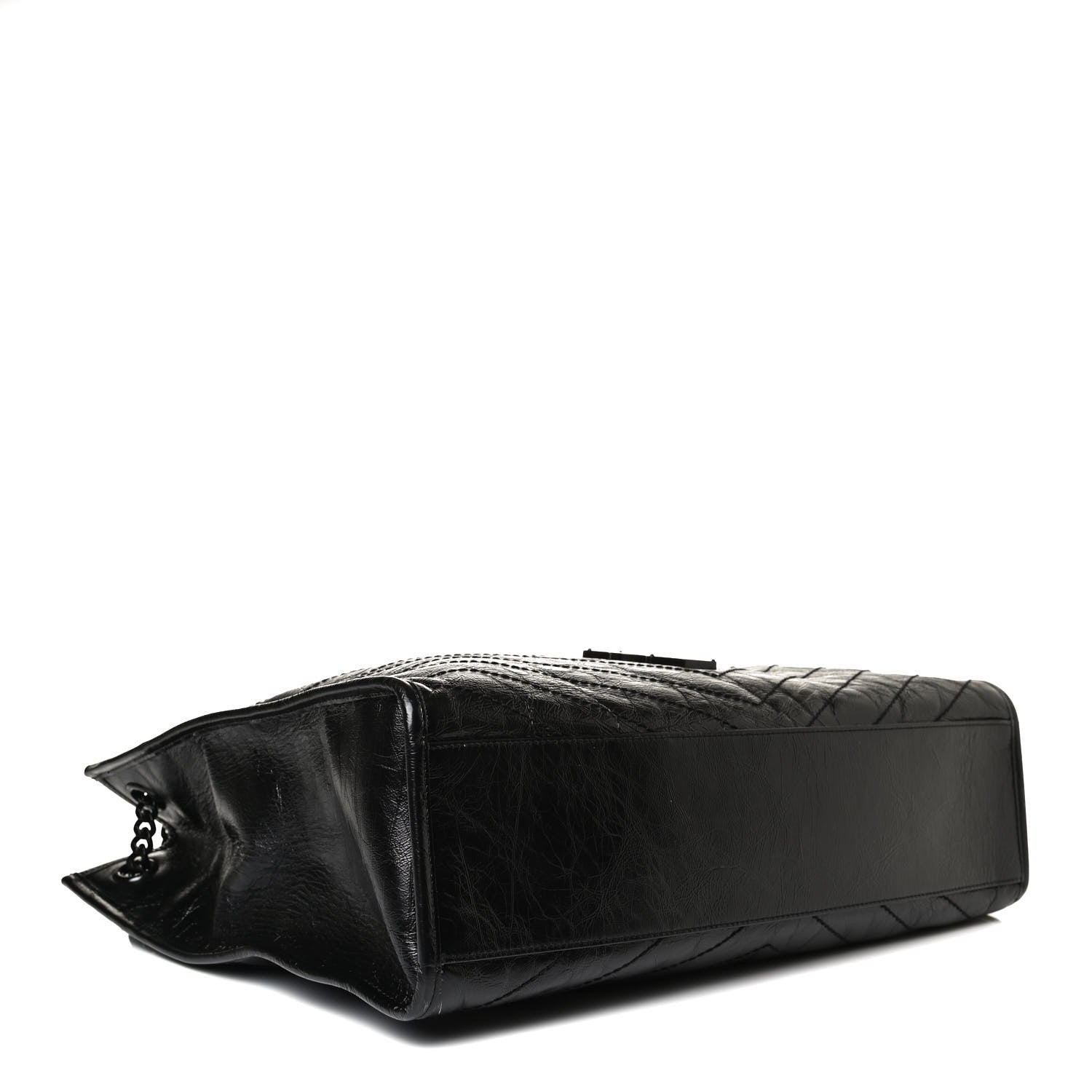 Saint Laurent Crinkled Calfskin Matelasse Monogram Large Niki Shopper Tote Black 4 of 16