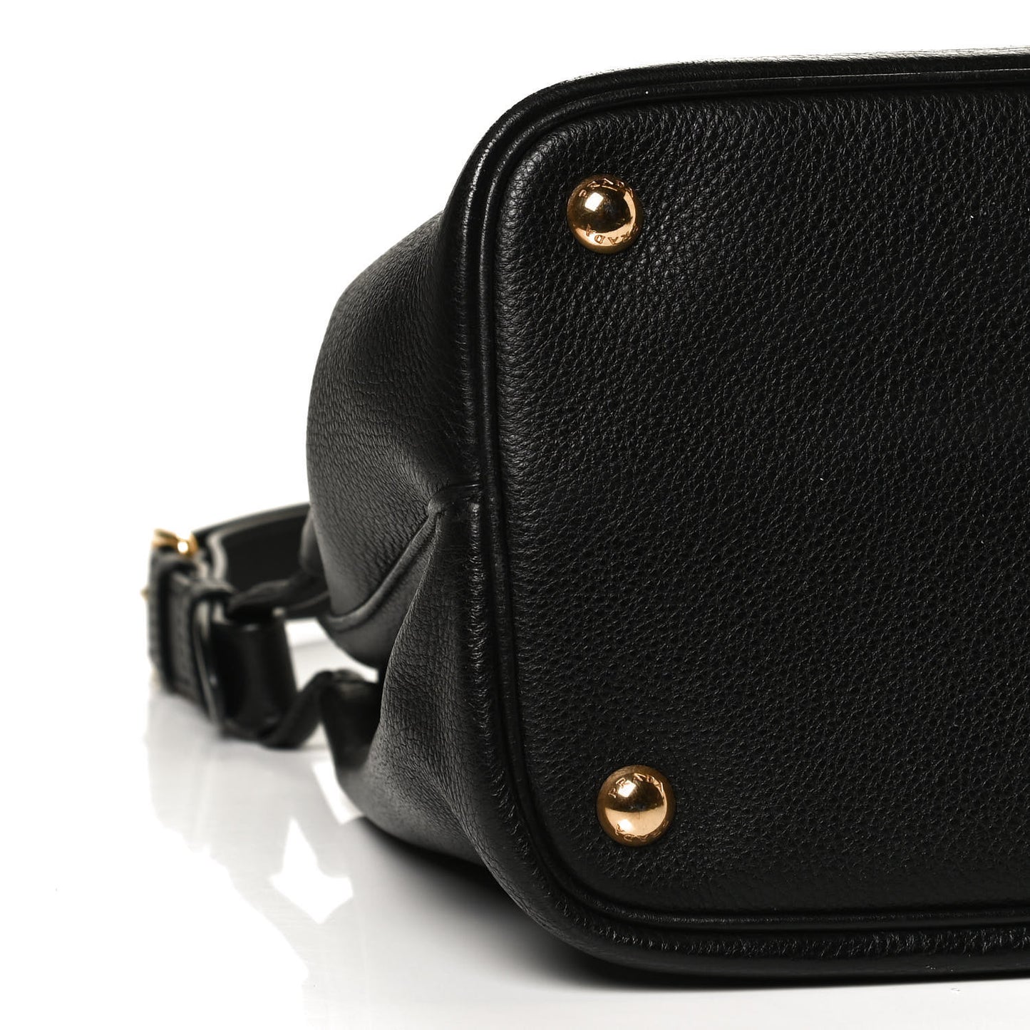 Vitello Daino Flap Shoulder Bag Black