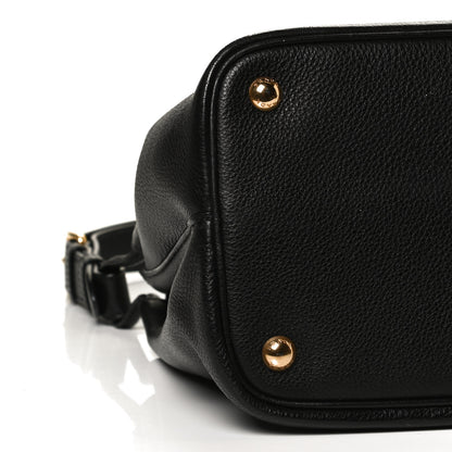 Prada Vitello Daino Flap Shoulder Bag Black 7 of 8