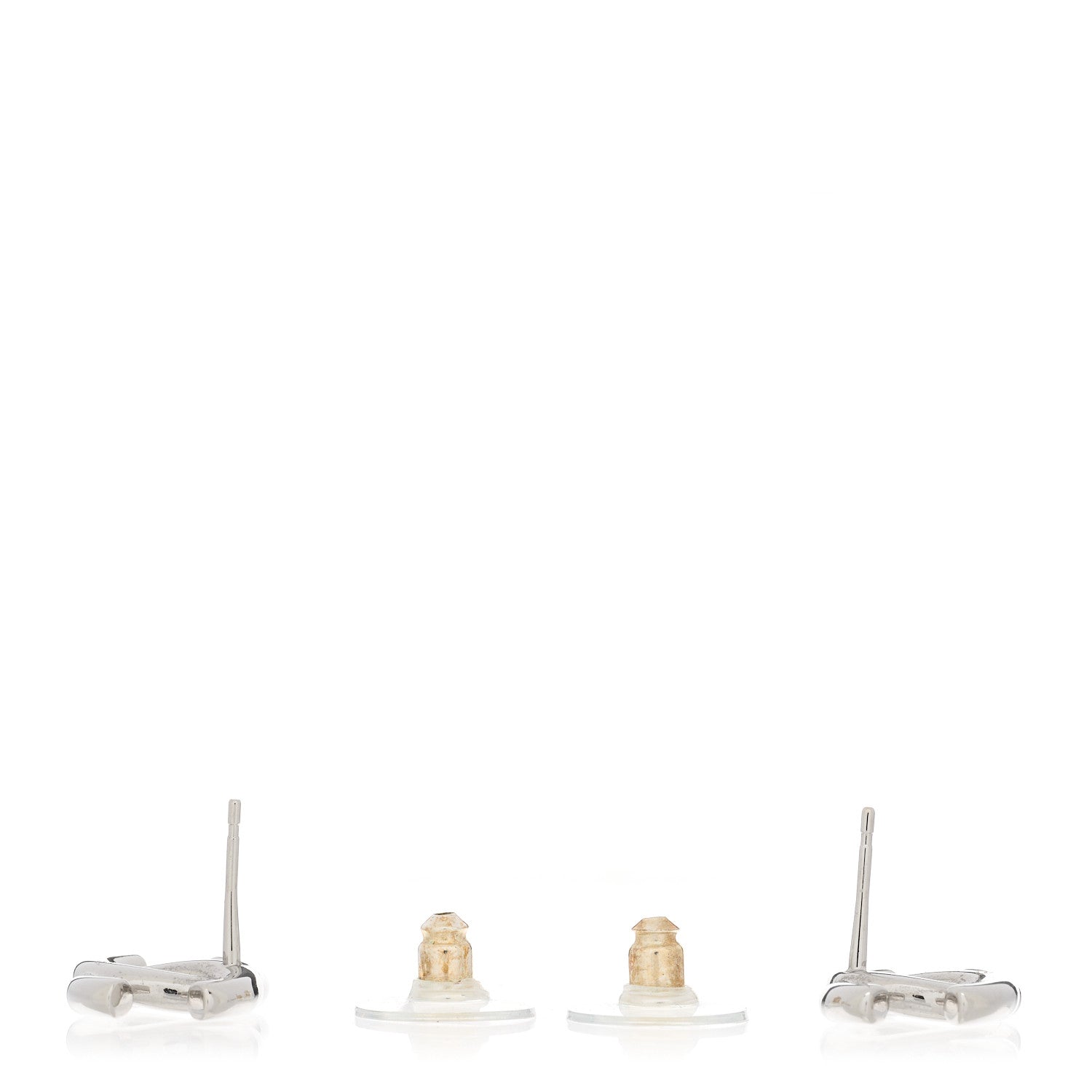 Chanel Metal CC Earrings Silver 3 of 5