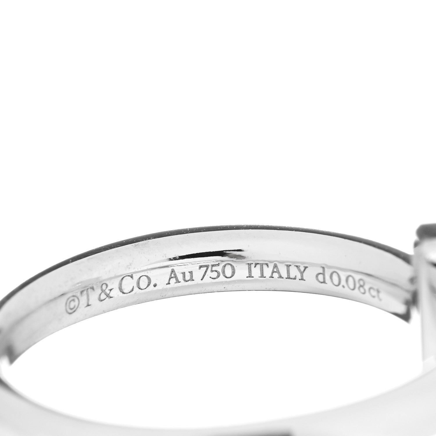 Tiffany 18K White Gold Diamond T T1 Ring 47 4 4 of 5