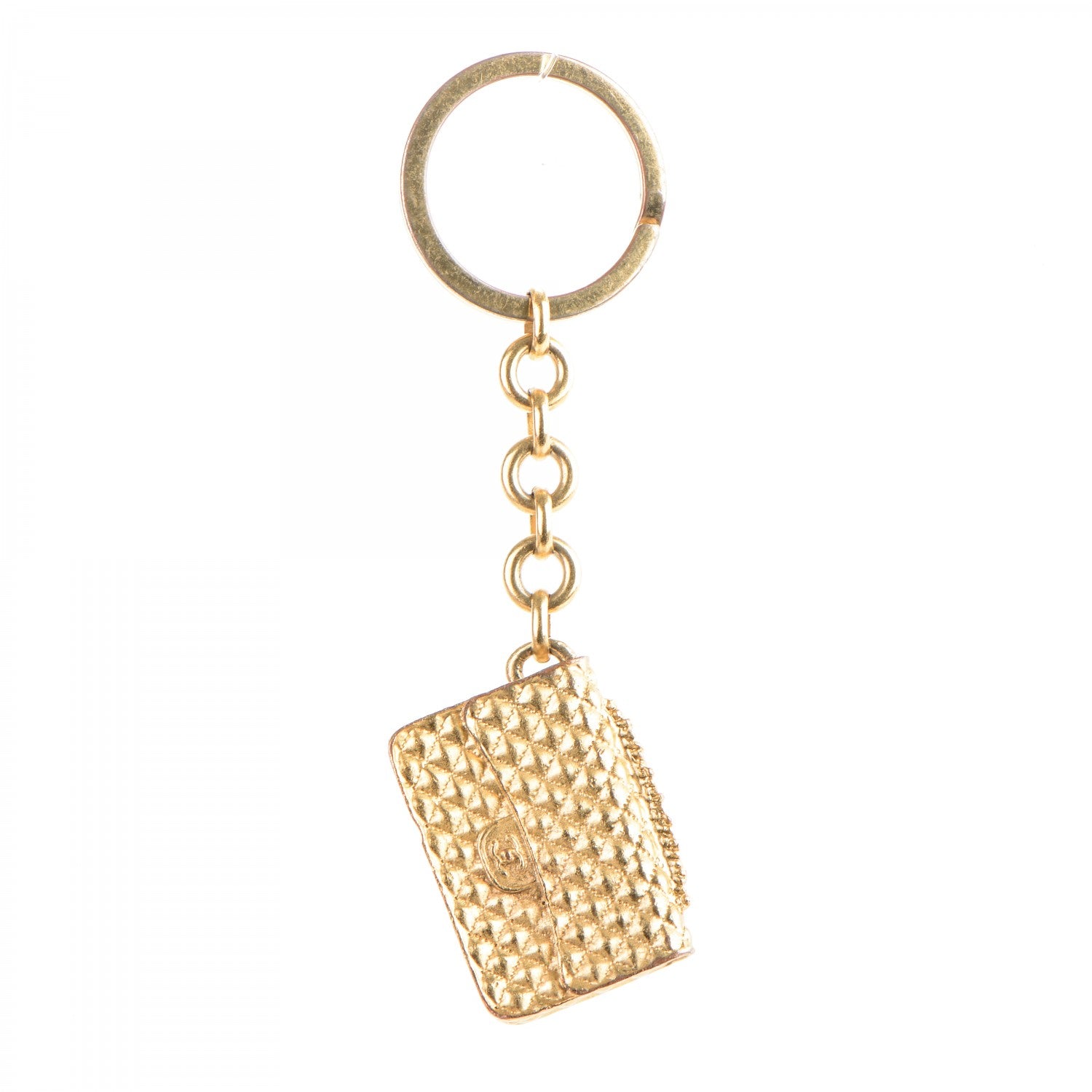 Chanel Quilted Flap Keychain Gold 1 of 2