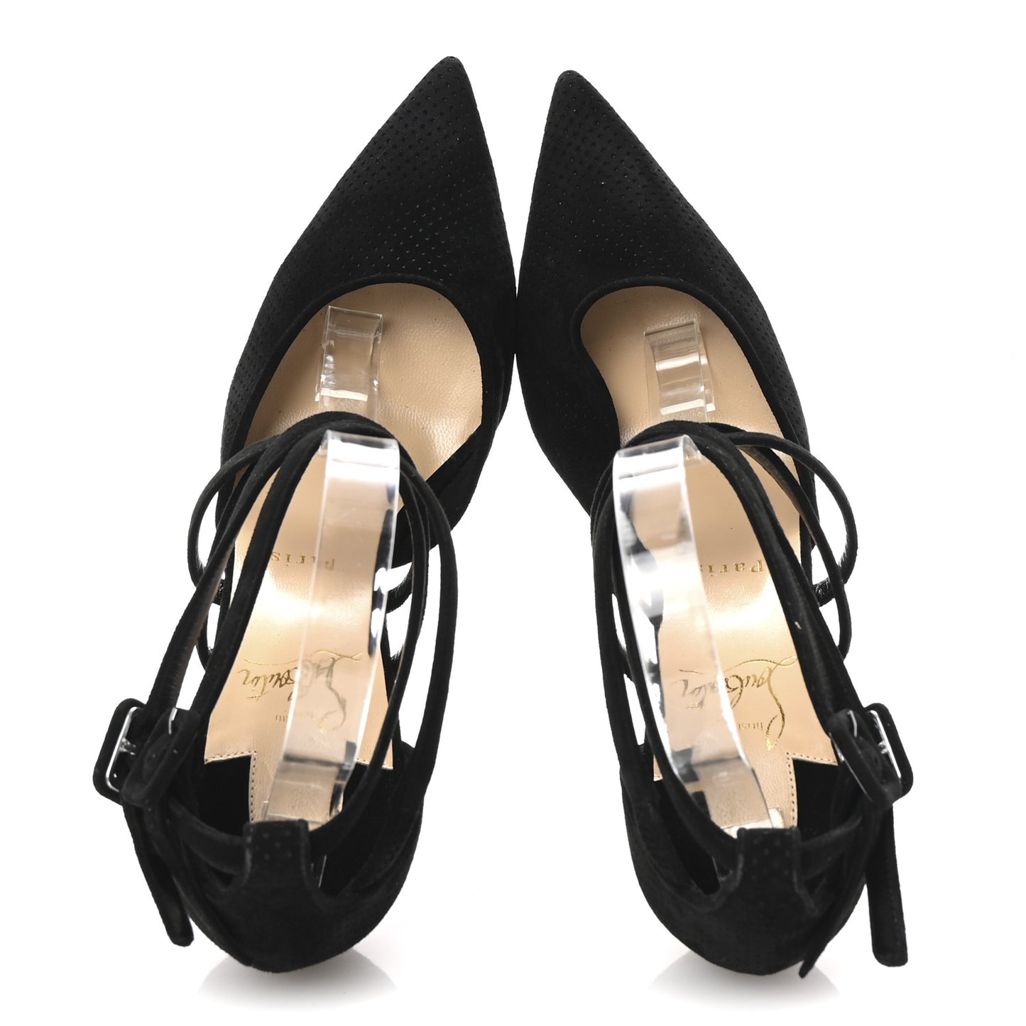 Veau Velours Perforated Victorilla 100 Pumps 39 Black