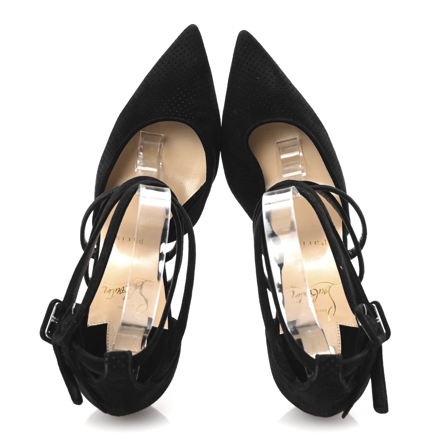 Christian Louboutin Veau Velours Perforated Victorilla 100 Pumps 39 Black 2 of 8