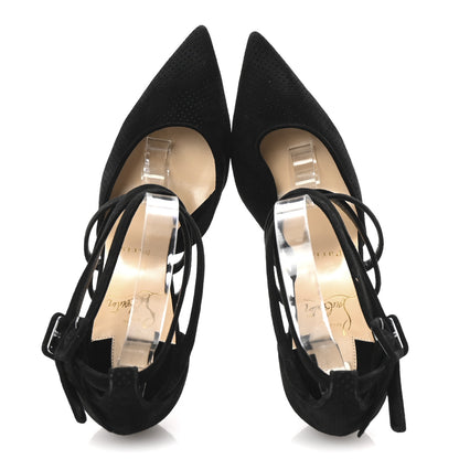 Christian Louboutin Veau Velours Perforated Victorilla 100 Pumps 39 Black 2 of 8