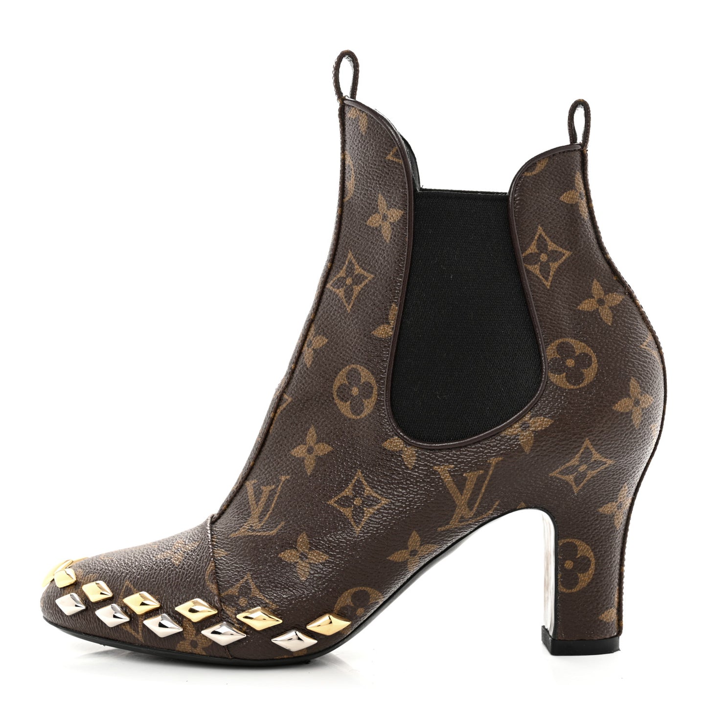 Monogram Gold Rush Studded Uniformes Cap Toe Chelsea 75mm Ankle Boots 38