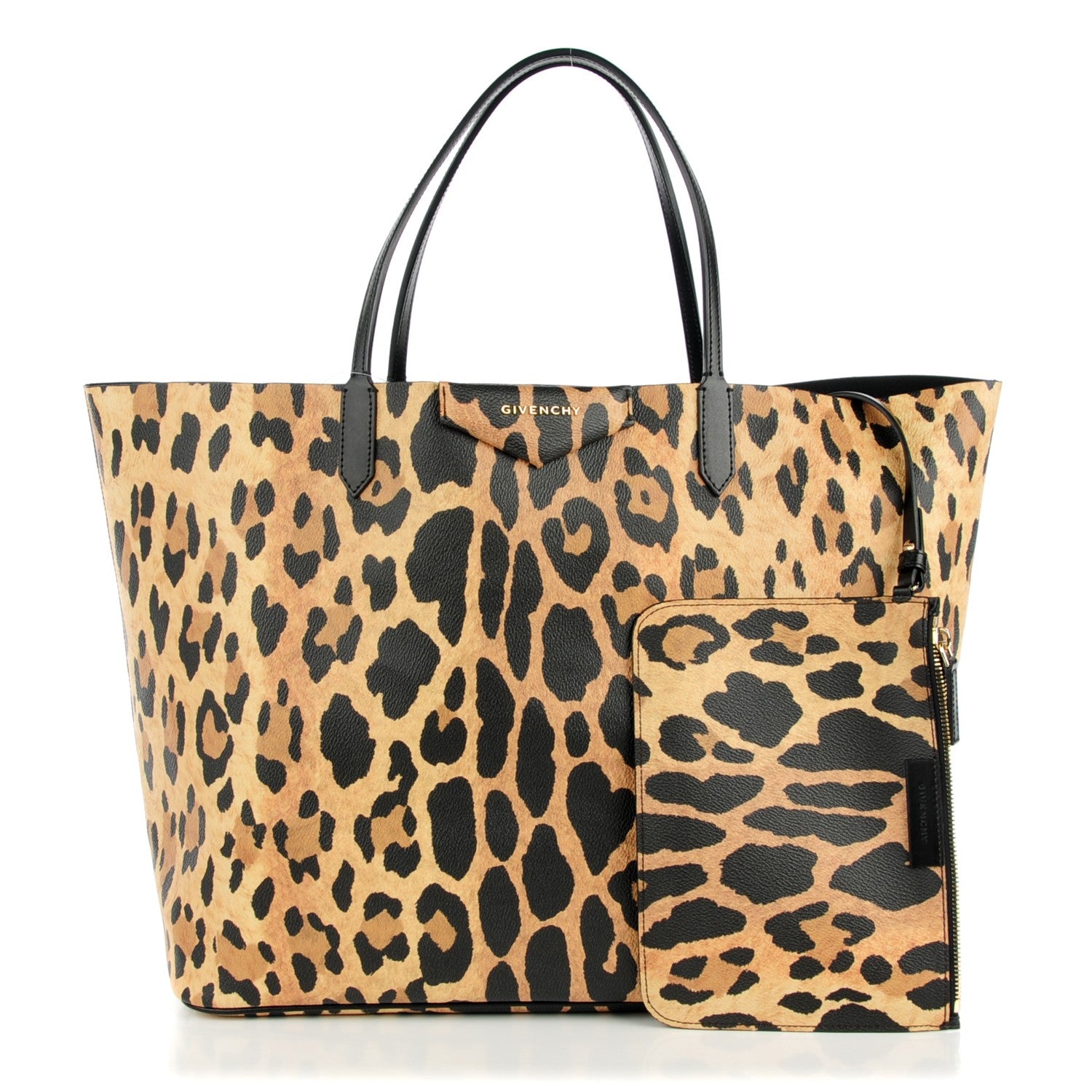 Givenchy Textured Coated Canvas Leopard Print Large Antigona Tote 1 of 8