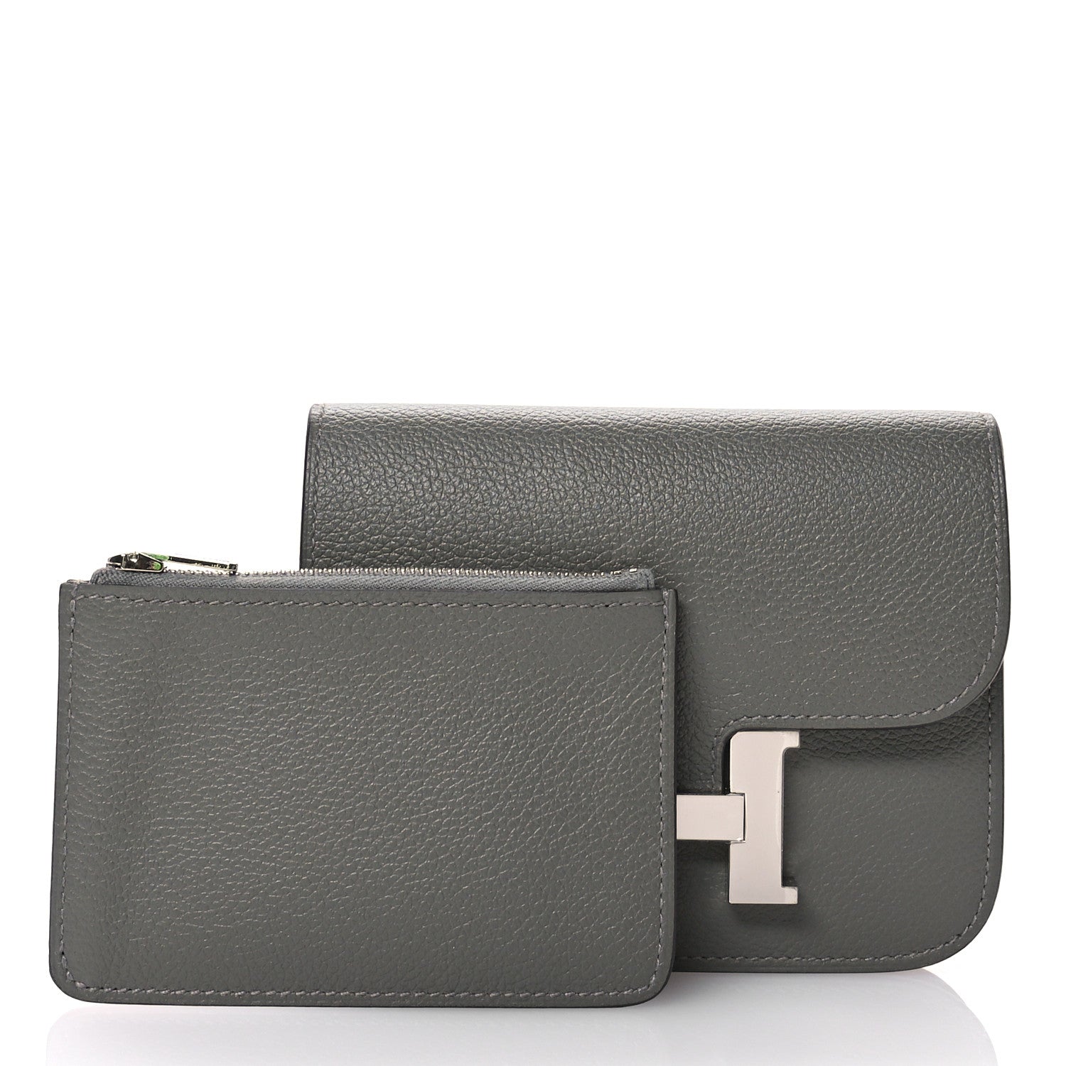 Hermes Evercolor Constance Slim Wallet Gris Meyer 3 of 9