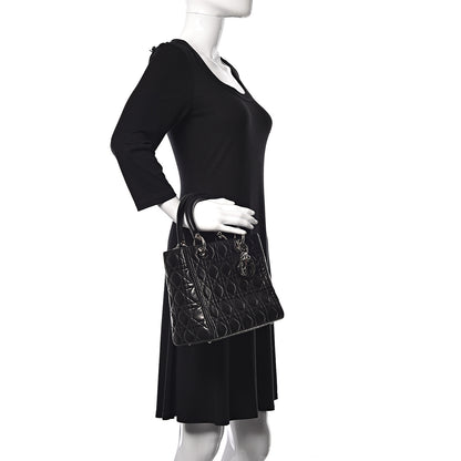 Christian Dior Lambskin Cannage Medium Lady Dior Black 2 of 12