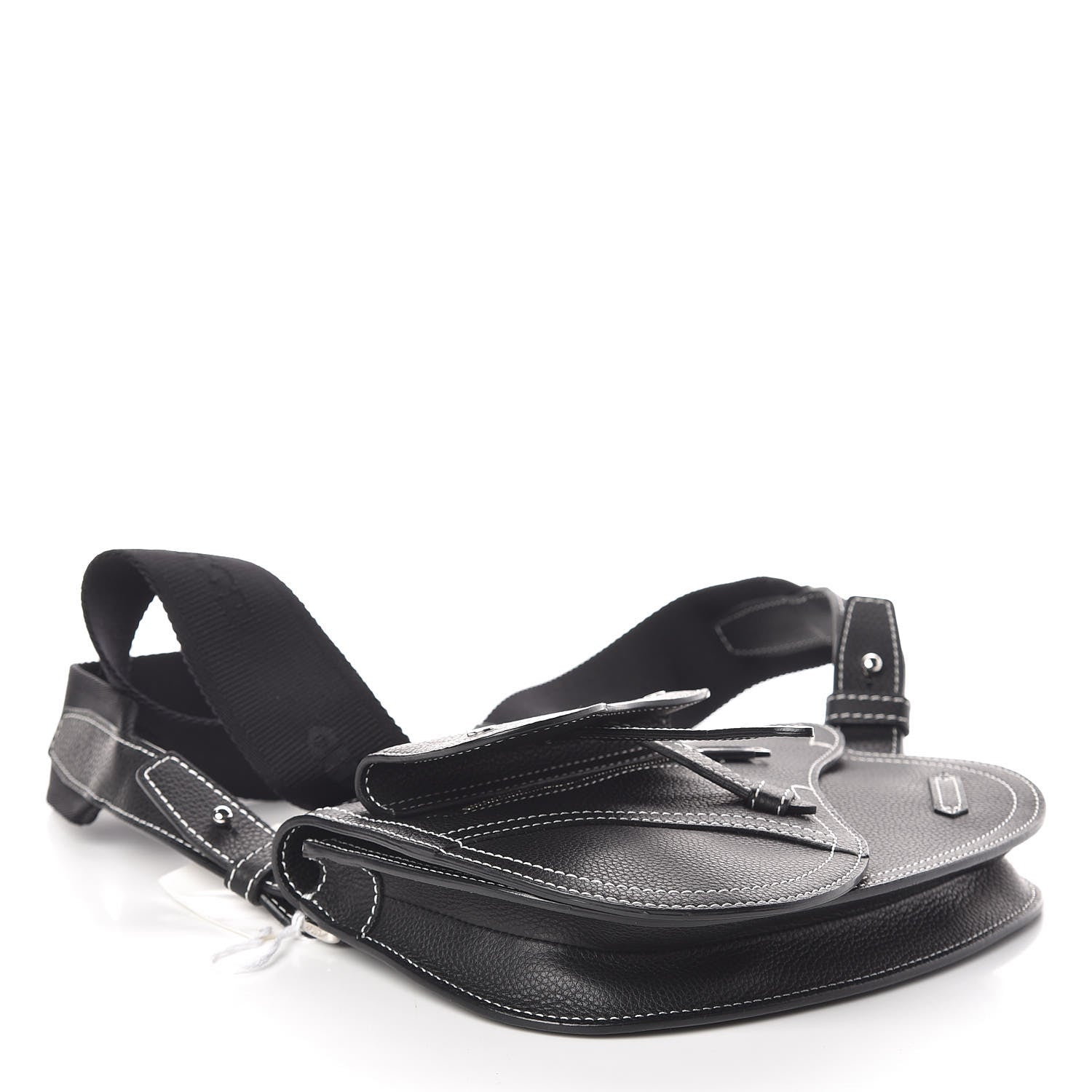 Christian Dior X KAWS Grained Calfskin Saddle Pouch Black 4 of 9