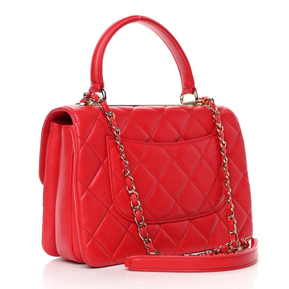Chanel Lambskin Quilted Small Trendy CC Flap Dual Handle Bag Red 2 of 4
