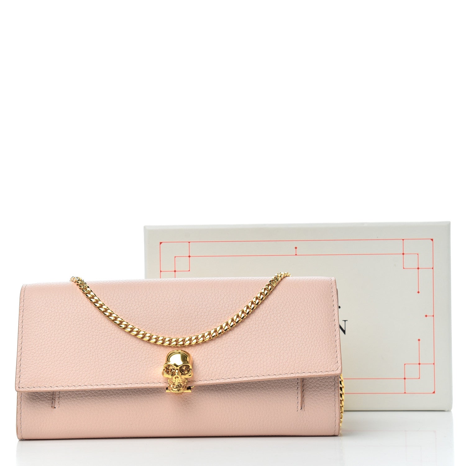 Alexander McQueen Pebbled Calfskin Skull Wallet on Chain Teint 9 of 9