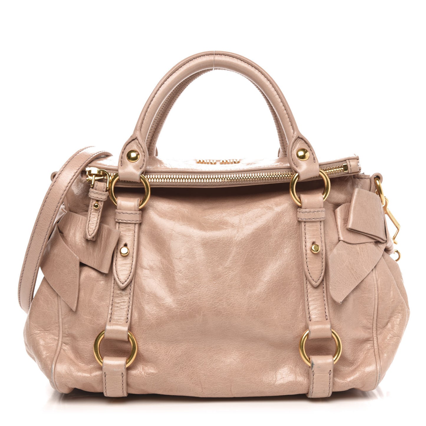 Vitello Lux Mini Bow Bag Cipria