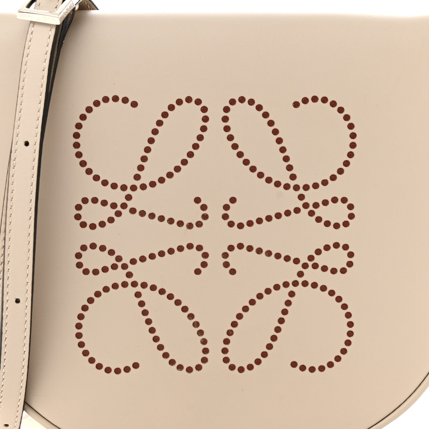 Loewe Buffed Calfskin Logo Embossed Small Heel Pouch Light Oat Tan 8 of 12