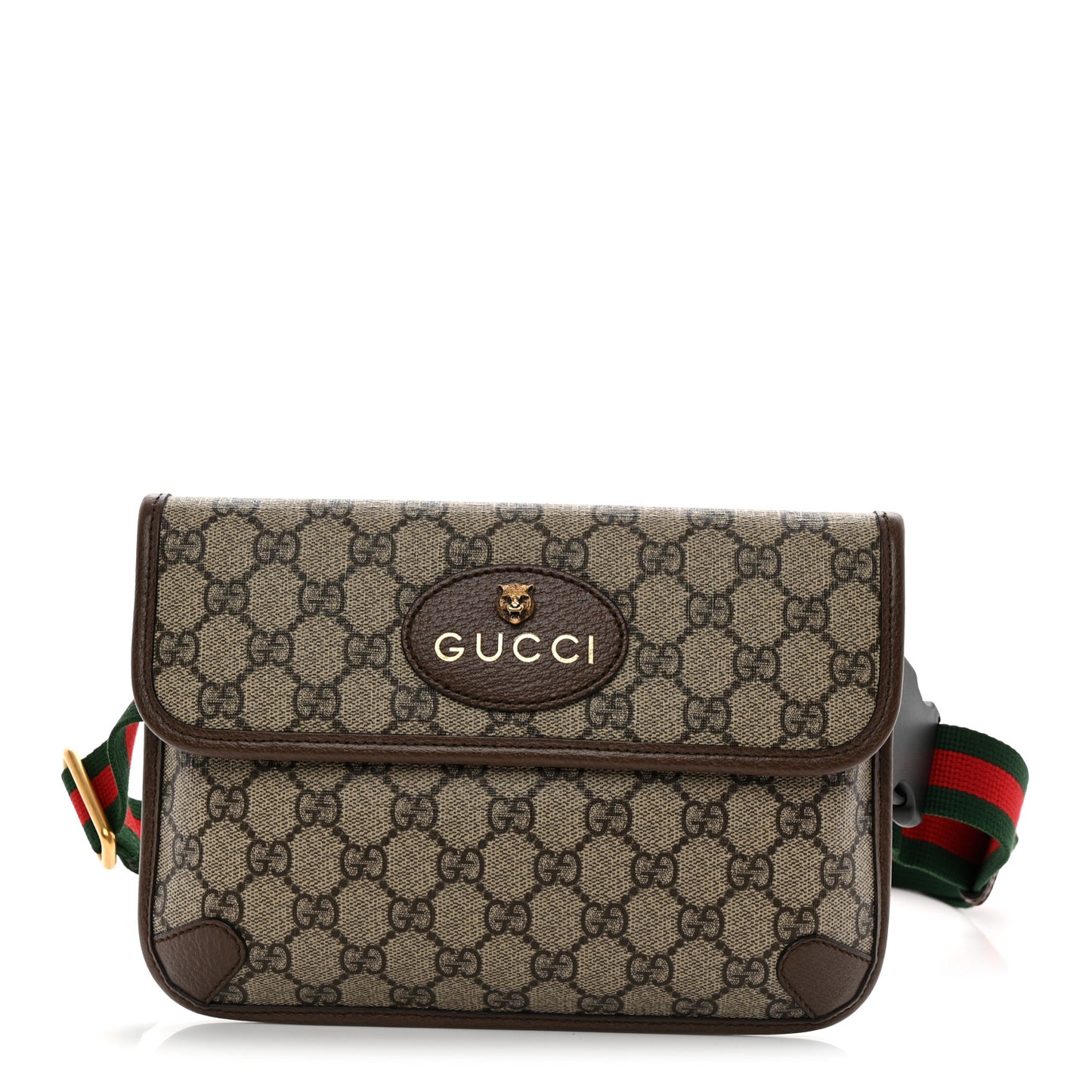 GG Supreme Monogram Neo Vintage Web Belt Bag Brown