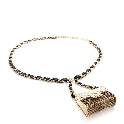 Chanel Lambskin Chain CC Flap Bag Belt 80 32 Black Gold 1 of 3