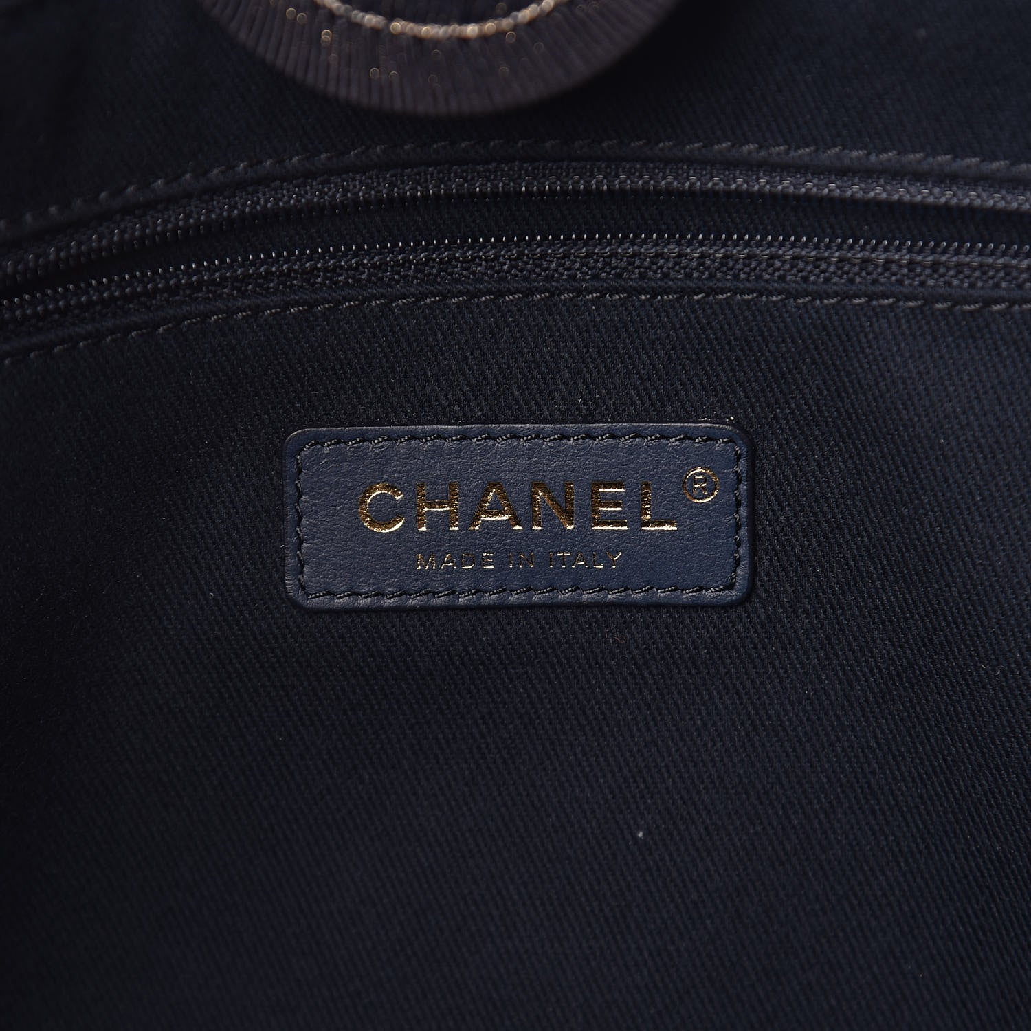 Chanel Lurex Canvas Small Deauville Tote Navy Blue Gold 6 of 11