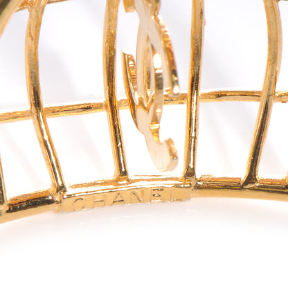 Chanel CC Cage Clip On Earrings Gold 4 of 4