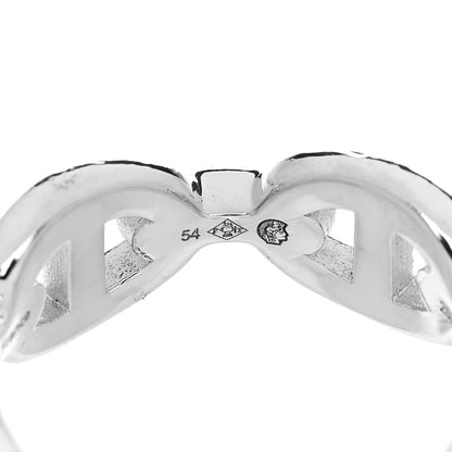 Hermes Sterling Silver PM Chaine d'Ancre Enchainee Band Ring 54 6.75 7 of 9