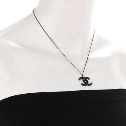 Chanel Ruthenium Baguette Crystal CC Necklace Black 2 of 4