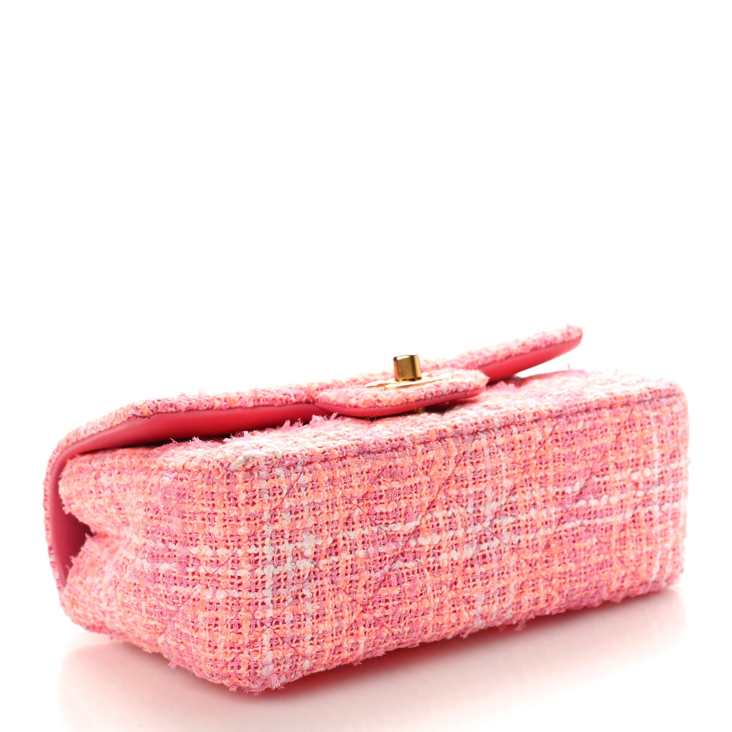 Tweed Quilted Mini Rectangular Flap Pink Multicolor