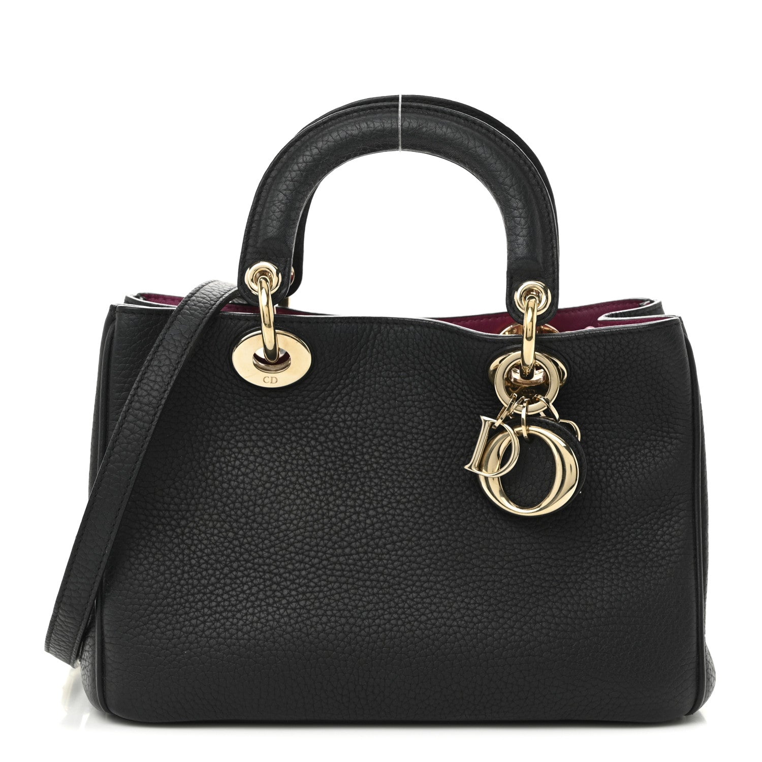 Christian Dior Bullcalf Small Diorissimo Tote Black Rose Indien 1 of 9