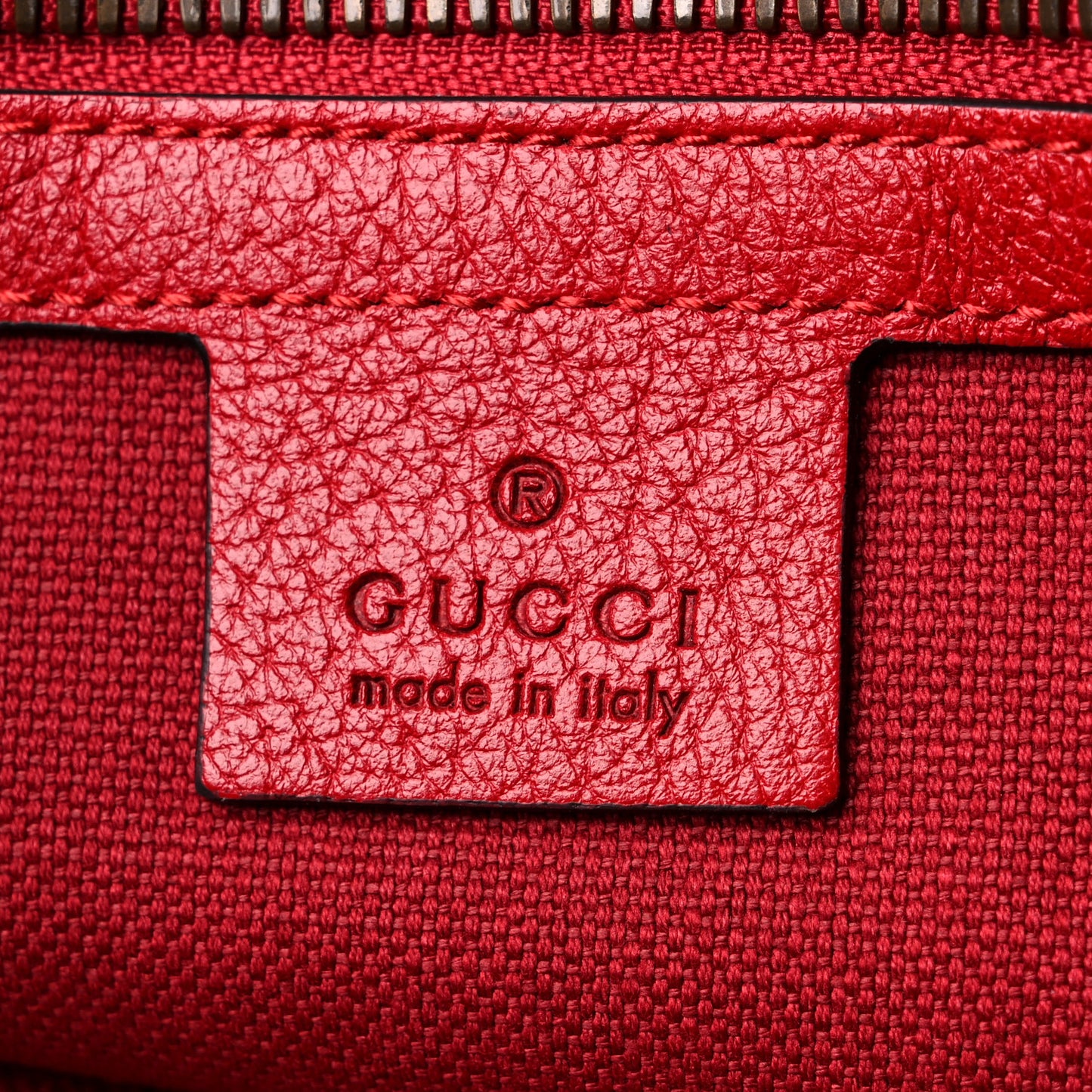 Canvas Calfskin Sylvie Stripe Logo Mens Tote Red White Blue