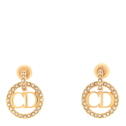 Christian Dior Crystal Clair D Lune Drop Earrings Gold 1 of 4