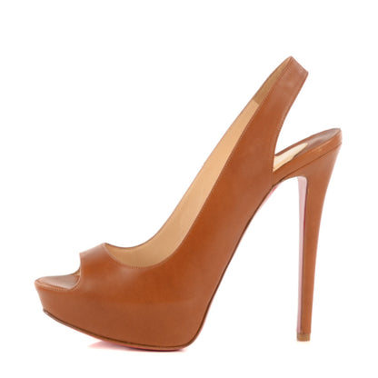 Christian Louboutin Calfskin Cheyenne 140 Pumps 39.5 Taupe 1 of 8