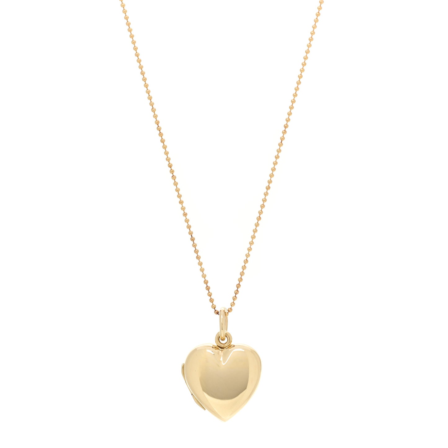 18K Yellow Gold Heart Locket Pendant Necklace