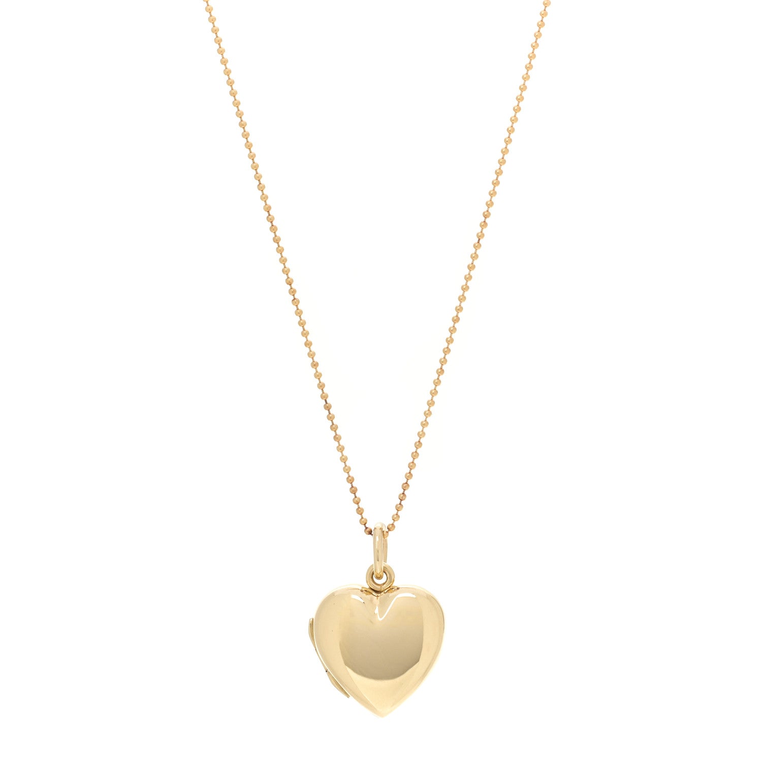 Tiffany 18K Yellow Gold Heart Locket Pendant Necklace 1 of 8