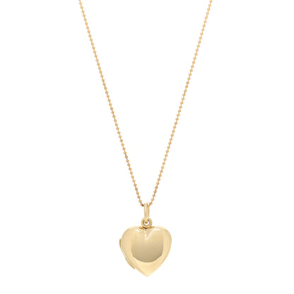 Tiffany 18K Yellow Gold Heart Locket Pendant Necklace 1 of 8