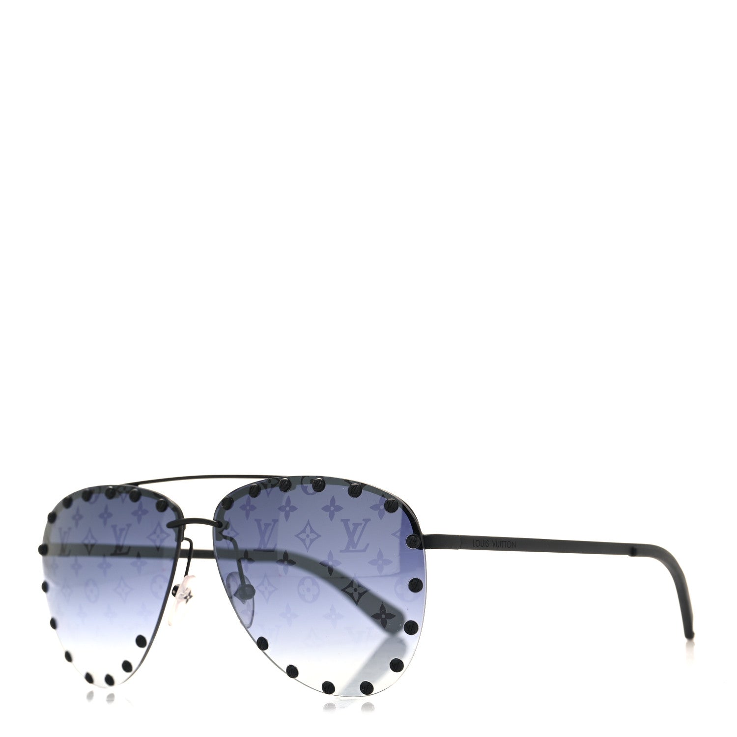 Louis Vuitton Monogram The Party Aviator Sunglasses Z0973U Black 1 of 7