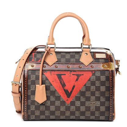 Louis Vuitton Transformed Damier Ebene Time Trunk Speedy Bandouliere 25 Black 1 of 9