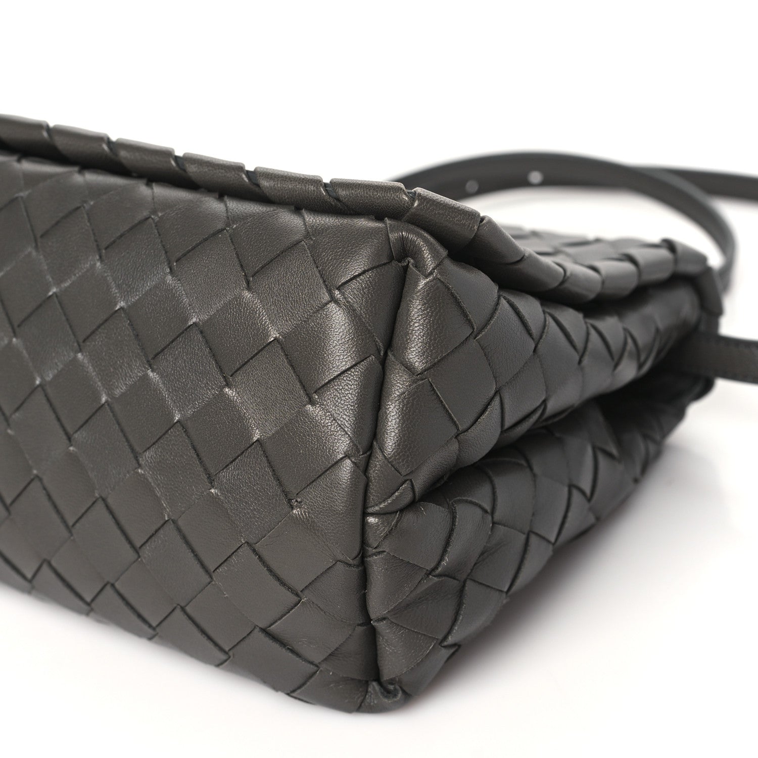 Bottega Veneta Nappa Intrecciato Crossbody Messenger Flap Light Grey 10 of 11